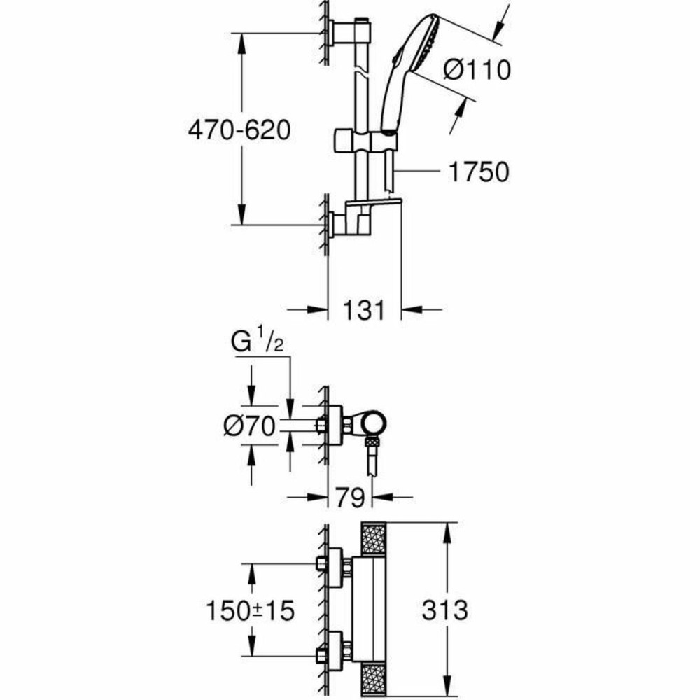 Shower Column Grohe Precision Feel Plastic