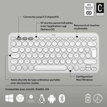 Clavier Bluetooth avec Support pour Tablette Logitech K380 Français Blanc AZERTY