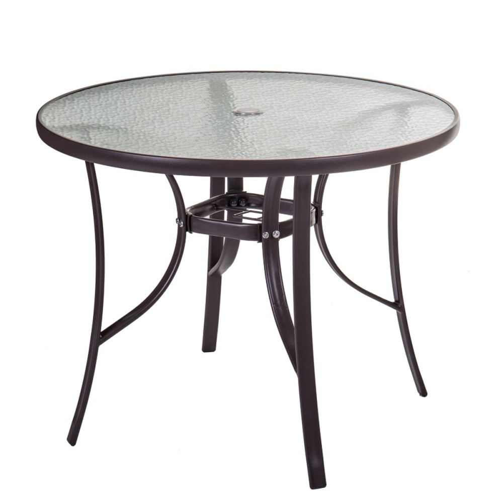 Dining Table Neila 90 x 90 x 72 cm Crystal Steel