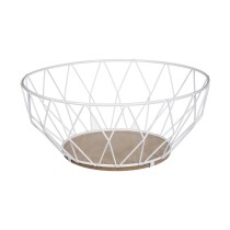 Fruit Bowl Secret de Gourmet Metal White Ø 28 cm