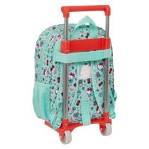 School Rucksack with Wheels Hello Kitty Sea lovers Turquoise 26 x 34 x 11 cm