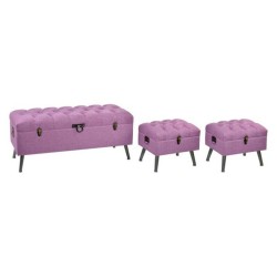 Banquette DKD Home Decor 8424001565399 Multicouleur Fuchsia Métal Bois MDF 120 x 42 x 53 cm