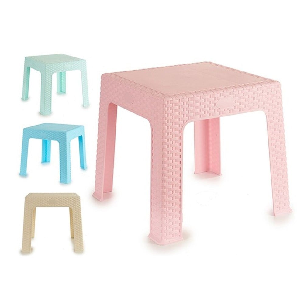 Child's Table Pincello Rattan Yellow Blue Green Pink