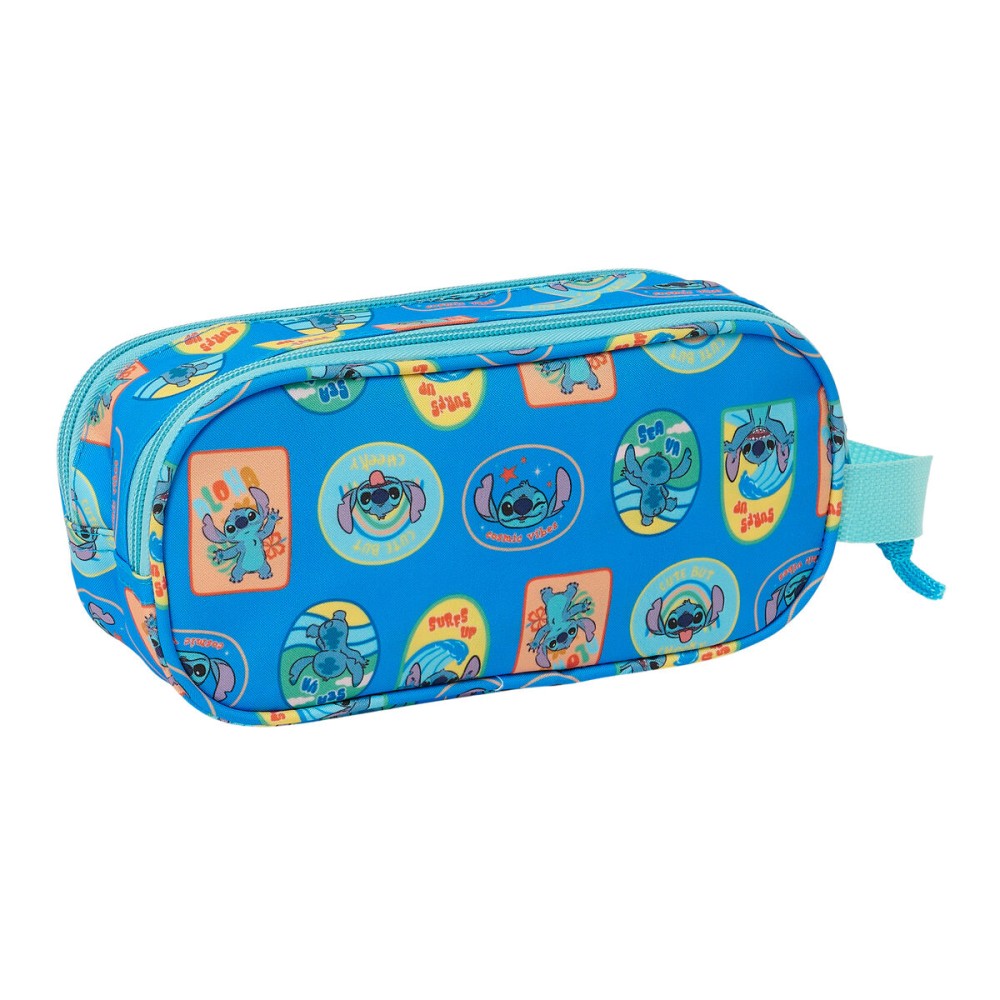 Zweifaches Mehrzweck-Etui Lilo & Stitch Blau 21 x 8 x 6 cm 3D