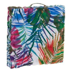 Kissen DKD Home Decor 8424001666423 Ozean Polyester Aluminium Bunt Tropical Pflanzenblatt (43 x 43 x 7 cm)