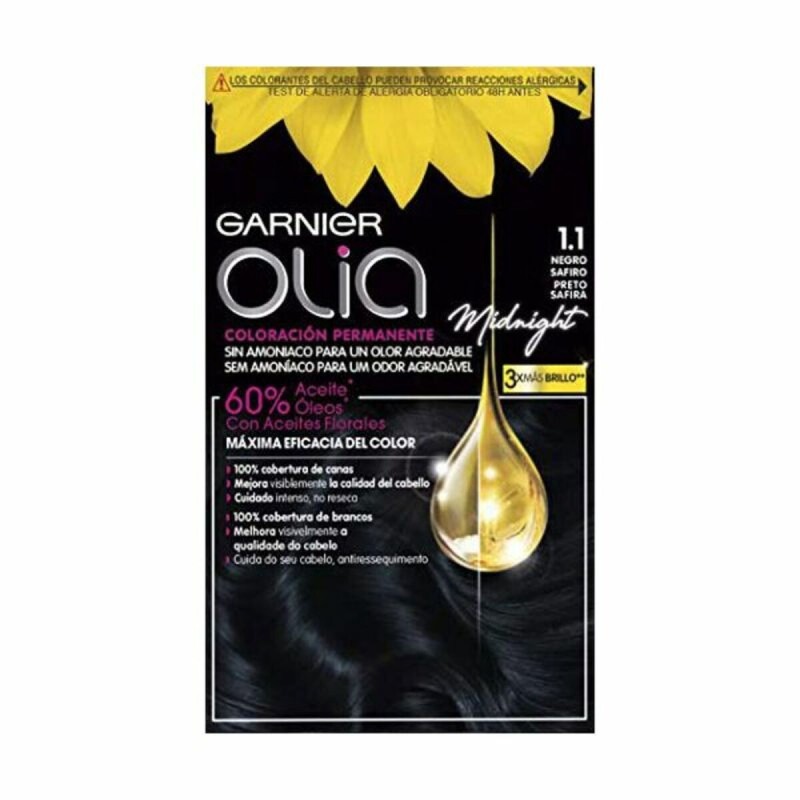 Teinture permanente Garnier Olia Sans ammoniaque Nº 1,10 Black Sapphire