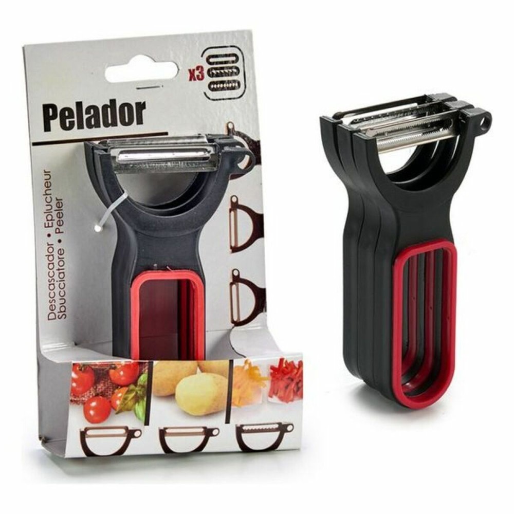 Schäler-Set CK98529 Schwarz Rot Stahl Kautschuk Polypropylen