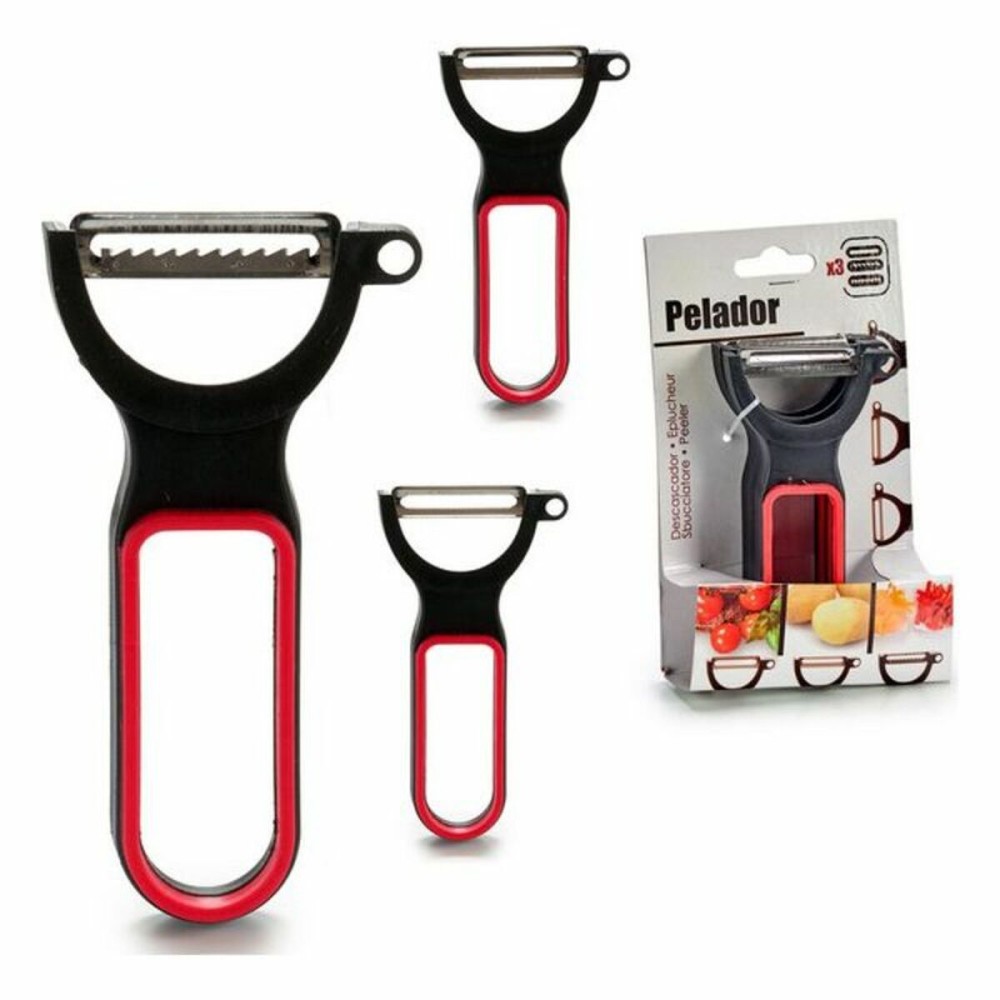 Schäler-Set CK98529 Schwarz Rot Stahl Kautschuk Polypropylen