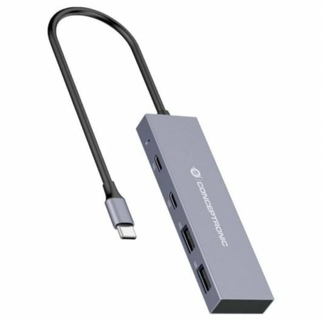 Hub USB Conceptronic HUBBIES13G Gris (1 Unité)