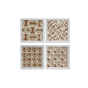 Jeu de 4 tableaux Home ESPRIT Moderne 22 x 2 x 22 cm (4 Pièces)
