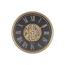 Wanduhr Home ESPRIT Schwarz Gold Kristall Eisen 80 x 9,5 x 80 cm