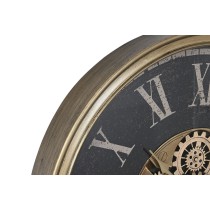 Wanduhr Home ESPRIT Schwarz Gold Kristall Eisen 80 x 9,5 x 80 cm