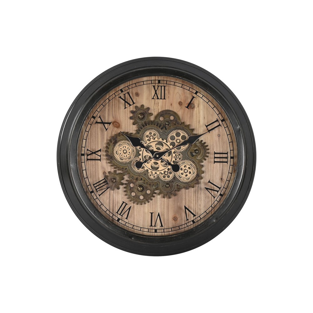 Wanduhr Home ESPRIT Schwarz Gold natürlich Kristall Eisen Vintage 67 x 9 x 67 cm