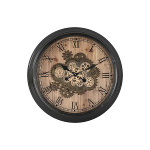 Horloge Murale Home ESPRIT Noir Doré Naturel Verre Fer Vintage 67 x 9 x 67 cm