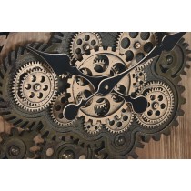 Horloge Murale Home ESPRIT Noir Doré Naturel Verre Fer Vintage 67 x 9 x 67 cm