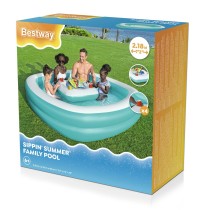 Bestway Aufblasbares Kinderbecken 2 Kammern Family Schwimmtafel 218x218x48 cm +6 Jahre