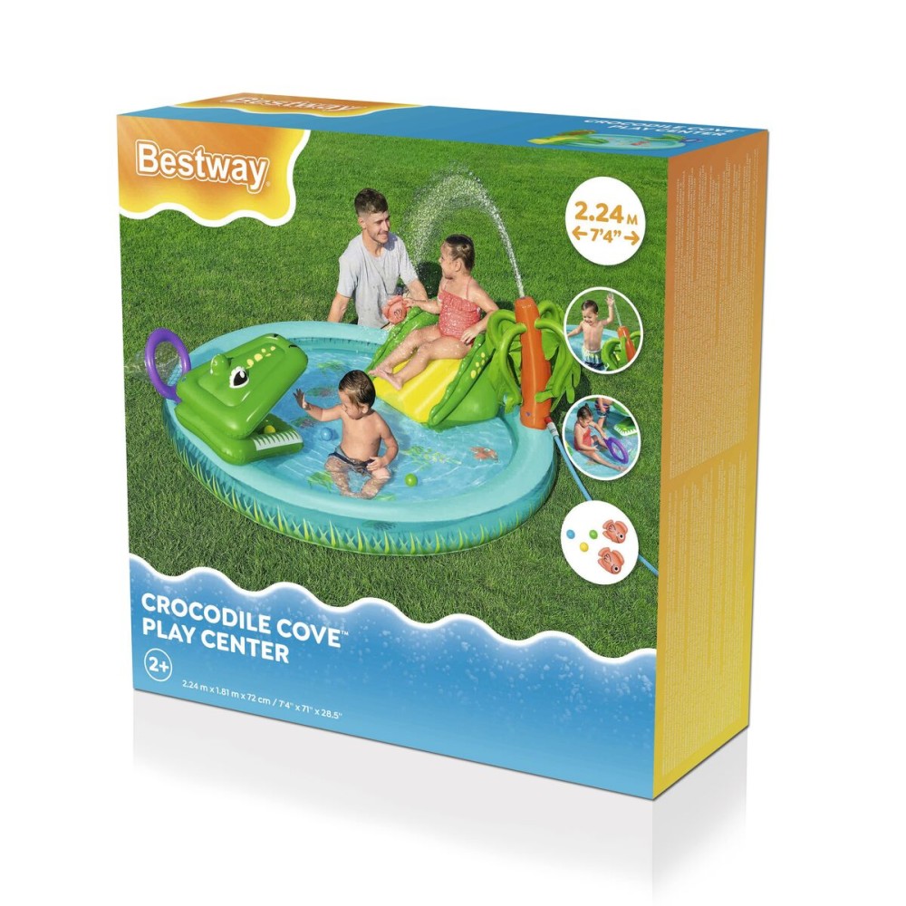 Bestway Aufblasbares Spielzeugbecken Krokodil 224x181x72 cm +2 Jahre Garten 53166