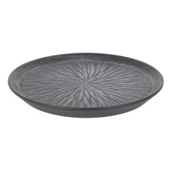 Flat plate Stoneware Lotus Porcelain Black (ø 23 x 2,5 cm)