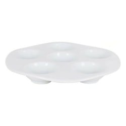 Snack Bowl Inde 729c3 White Porcelain 6 compartments