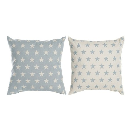 Cushion DKD Home Decor Blue 60 x 10 x 60 cm Stars White (2 Units)