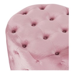 Footrest DKD Home Decor Pink Velvet MDF Wood Glam (2 pcs)