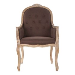 Armchair DKD Home Decor Brown Natural Dark brown Rubber wood 62 x 55 x 100 cm 63,5 x 49,5 x 102 cm