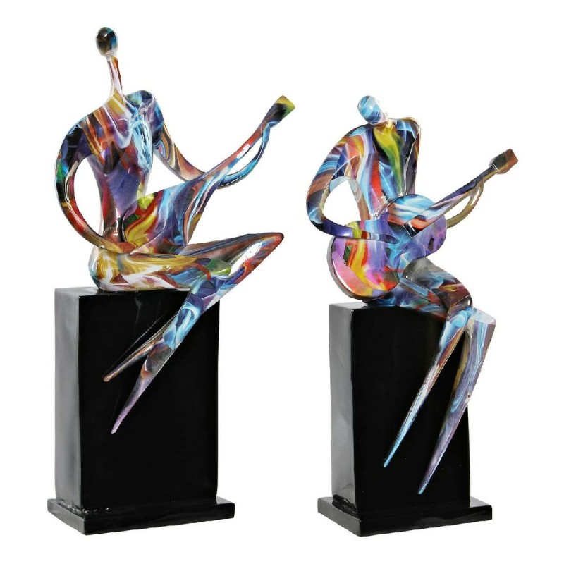 Decorative Figure DKD Home Decor RF-181549 31 x 18 x 51,5 cm Black Resin Multicolour Music