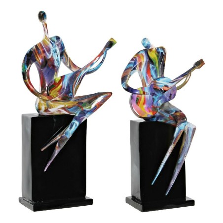 Figurine Décorative DKD Home Decor RF-181549 31 x 18 x 51,5 cm Noir Résine Multicouleur Musicien