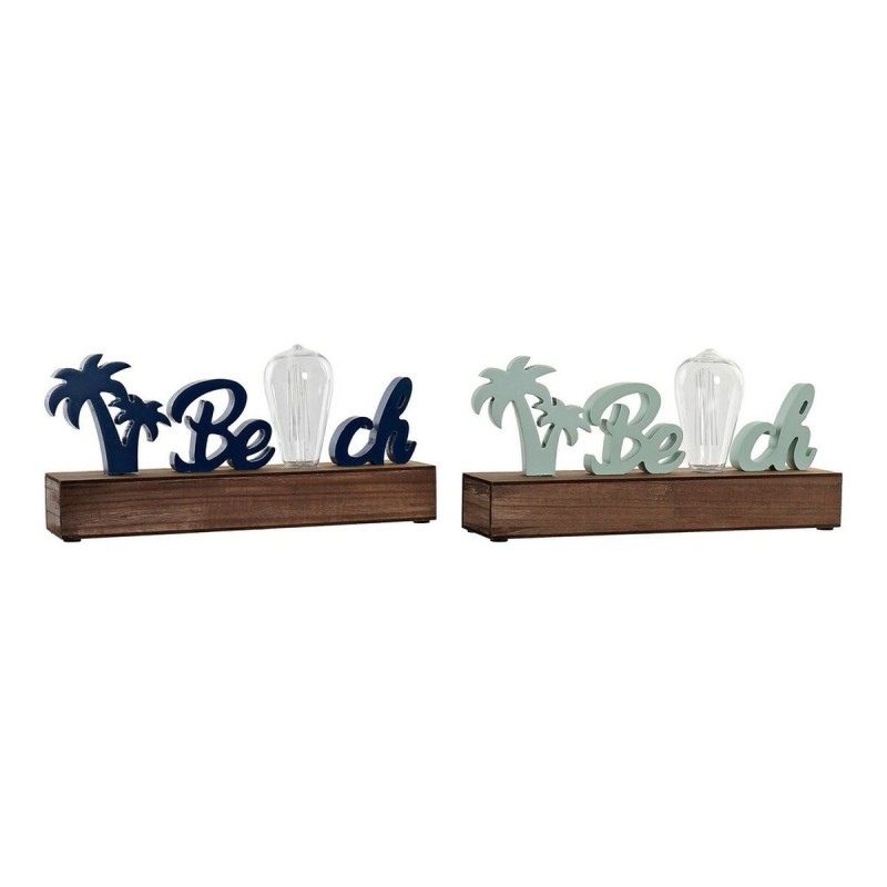 Decorative Figure DKD Home Decor Beach LED Green Navy Blue Mediterranean 34 x 8 x 16 cm (2 Units)