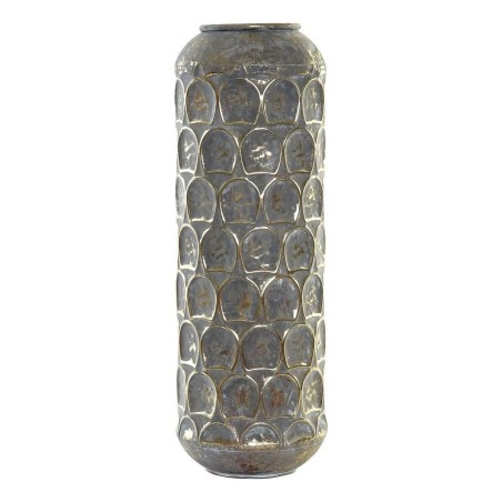 Vase DKD Home Decor Antiker Finish Grau Gold Metall Orientalisch 19 x 19 x 47 cm