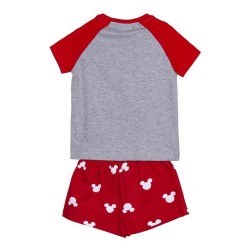 Sommer-Schlafanzug Minnie Mouse Rot Grau