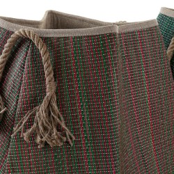 Basket DKD Home Decor 8424001834440 Red Brown Green Natural Fibre 40 x 40 x 38 cm Boho (2 Units)