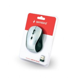 Schnurlose Mouse GEMBIRD MUSW-4B-02-BS Weiß Schwarz/Silberfarben (1 Stück)