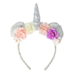 Stirnband Inca Pailletten Deko-Blumen Einhorn