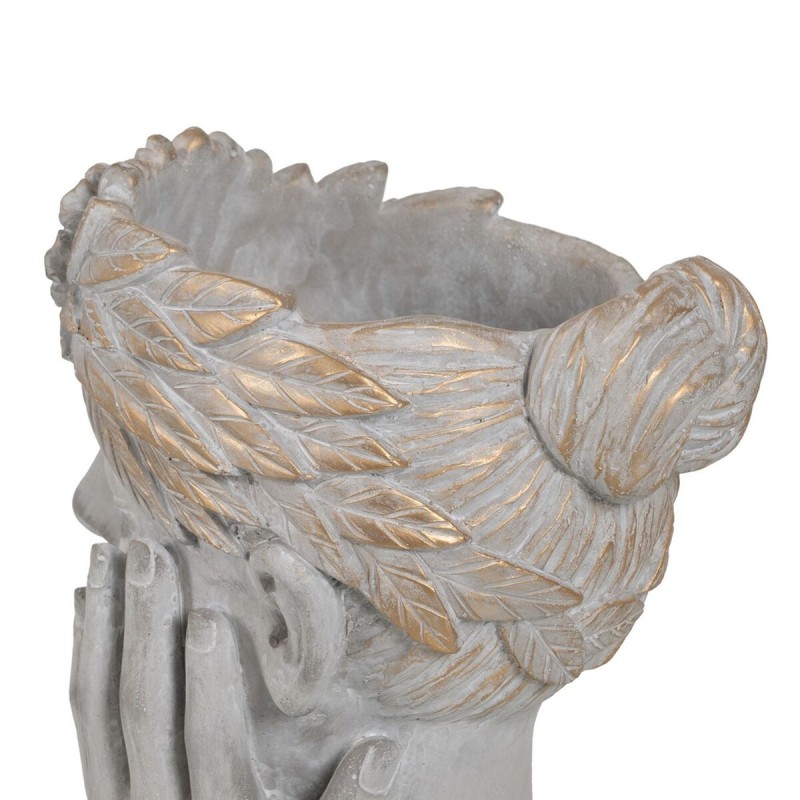 Cache-pot Gris Ciment Visage 22 x 17 x 24 cm