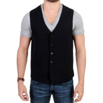 Costume National Elegante Schwarze Wollmischung Casual Weste