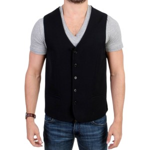 Costume National Elegante Schwarze Wollmischung Casual Weste