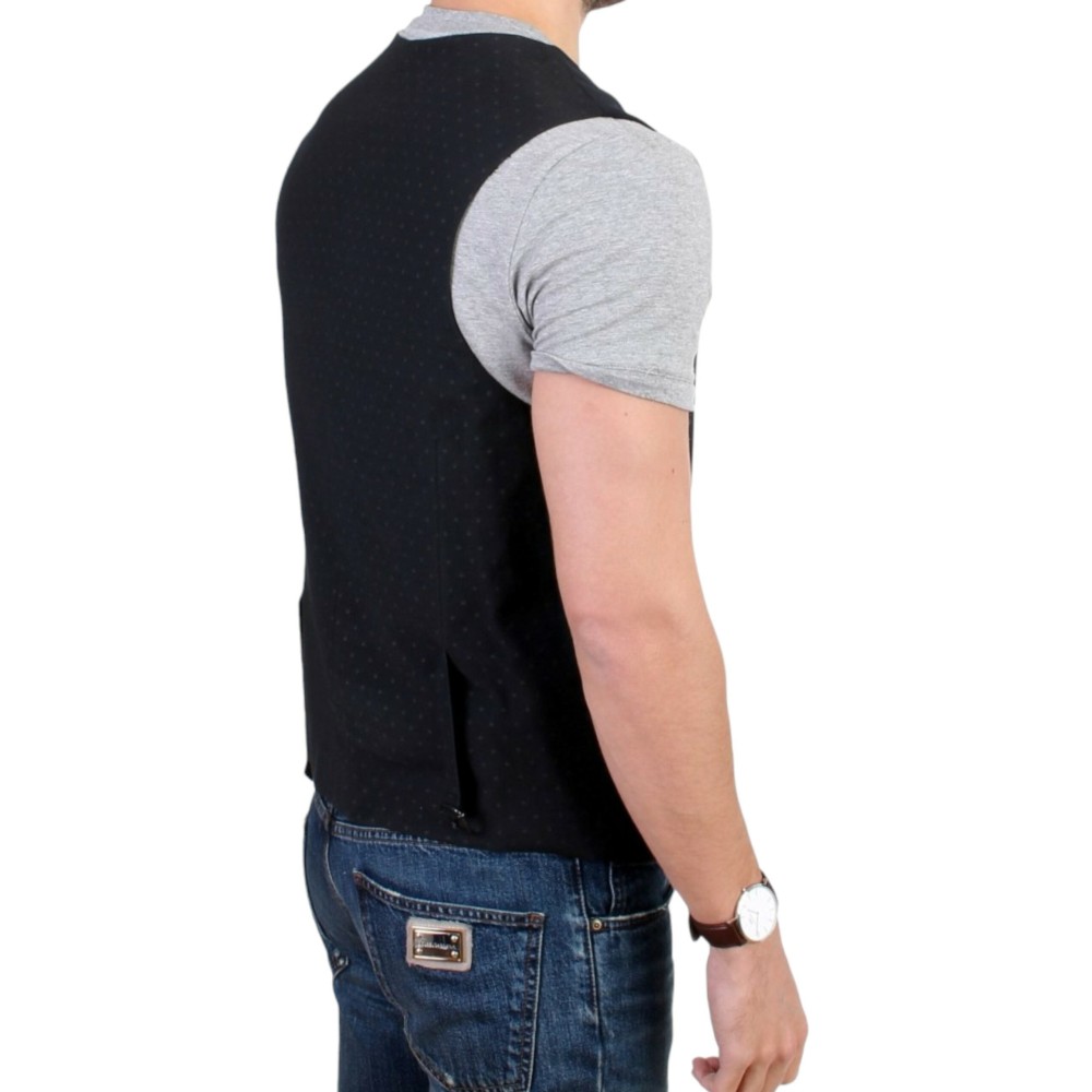 Costume National Elegante Schwarze Wollmischung Casual Weste
