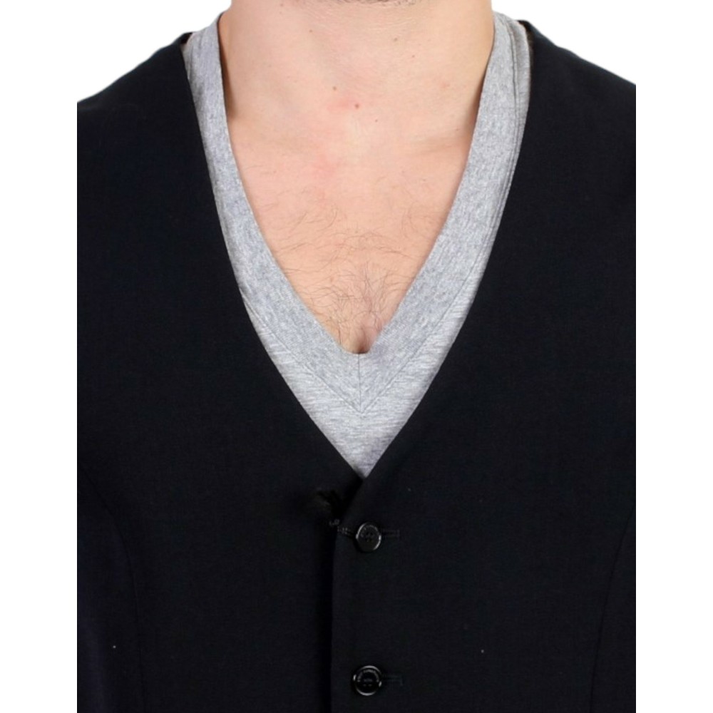 Costume National Elegante Schwarze Wollmischung Casual Weste