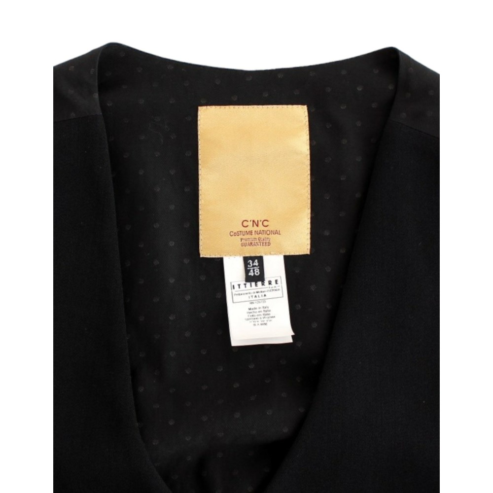 Costume National Elegante Schwarze Wollmischung Casual Weste