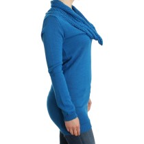 Costume National Schicker blauer Strickpullover mit Rundhalsausschnitt