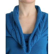 Costume National Schicker blauer Strickpullover mit Rundhalsausschnitt