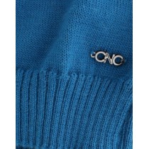Costume National Schicker blauer Strickpullover mit Rundhalsausschnitt