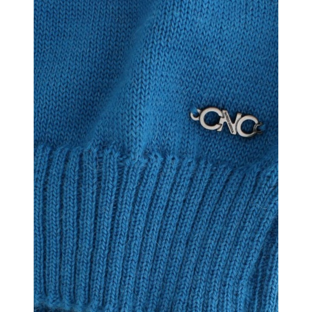 Costume National Schicker blauer Strickpullover mit Rundhalsausschnitt