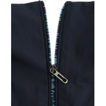 Costume National Schickes blaues knielanges Kleid mit V-Ausschnitt