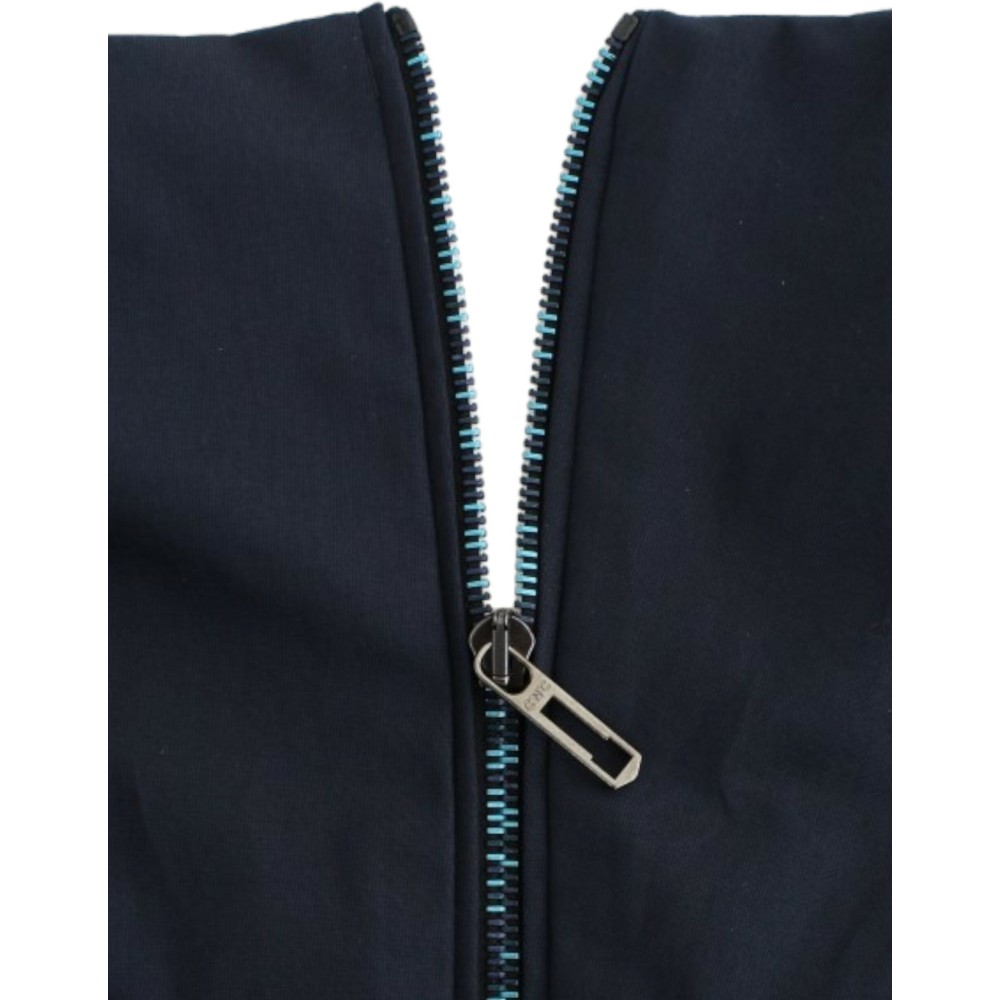 Costume National Schickes blaues knielanges Kleid mit V-Ausschnitt