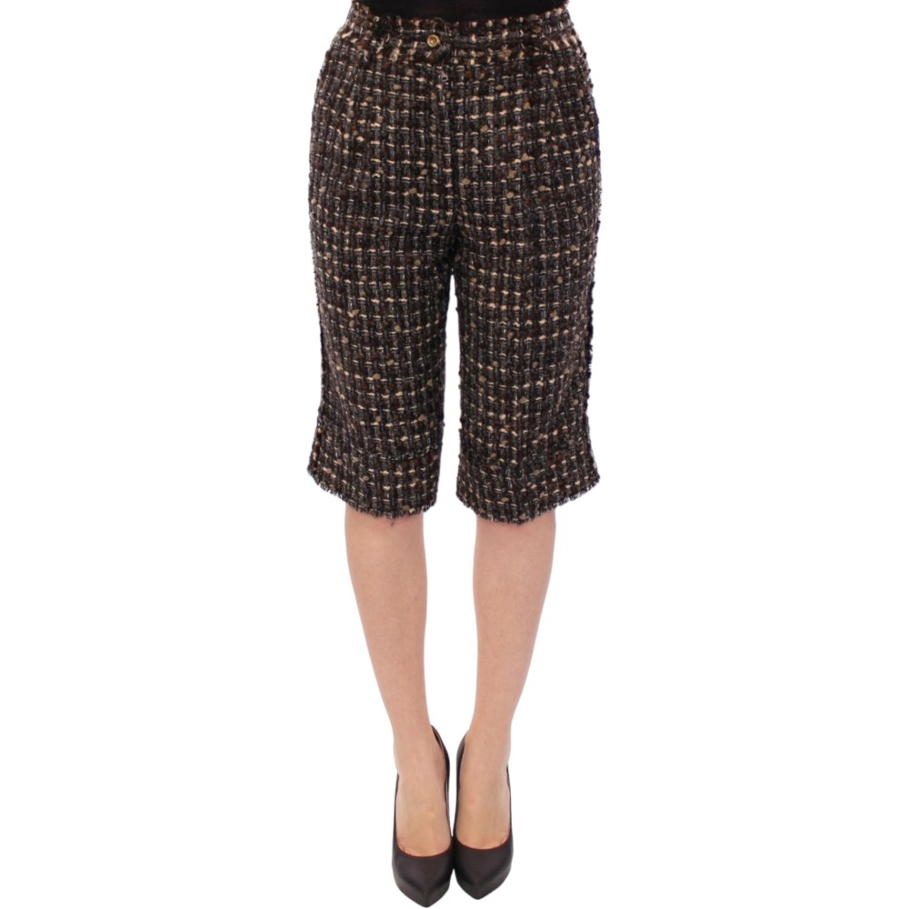 Dolce & Gabbana Elegante Multicolor Shorts aus Wollmischung