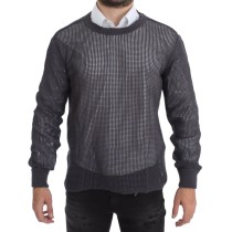 Dolce & Gabbana Eleganter Netzpullover mit Rundhalsausschnitt in Hellviolett