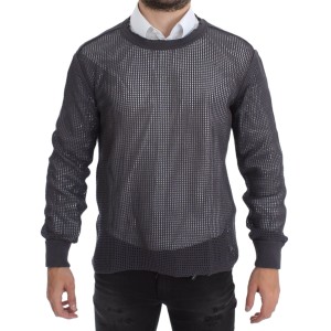 Dolce & Gabbana Eleganter Netzpullover mit Rundhalsausschnitt in Hellviolett