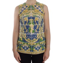 Dolce & Gabbana Majolika bestickte ärmellose Eleganz